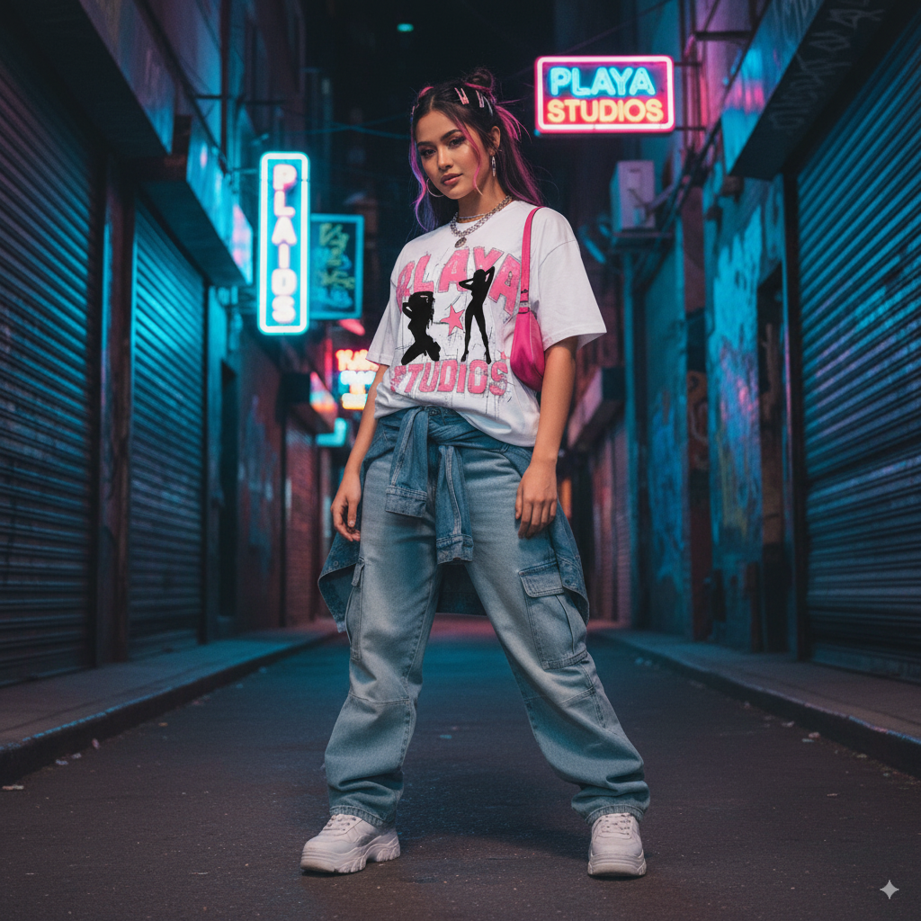 “PLAYA PINK” – Unisex Y2K Graphic Tee | Kids & Adult Sizes | 100% Cotton | Harajuku Streetwear