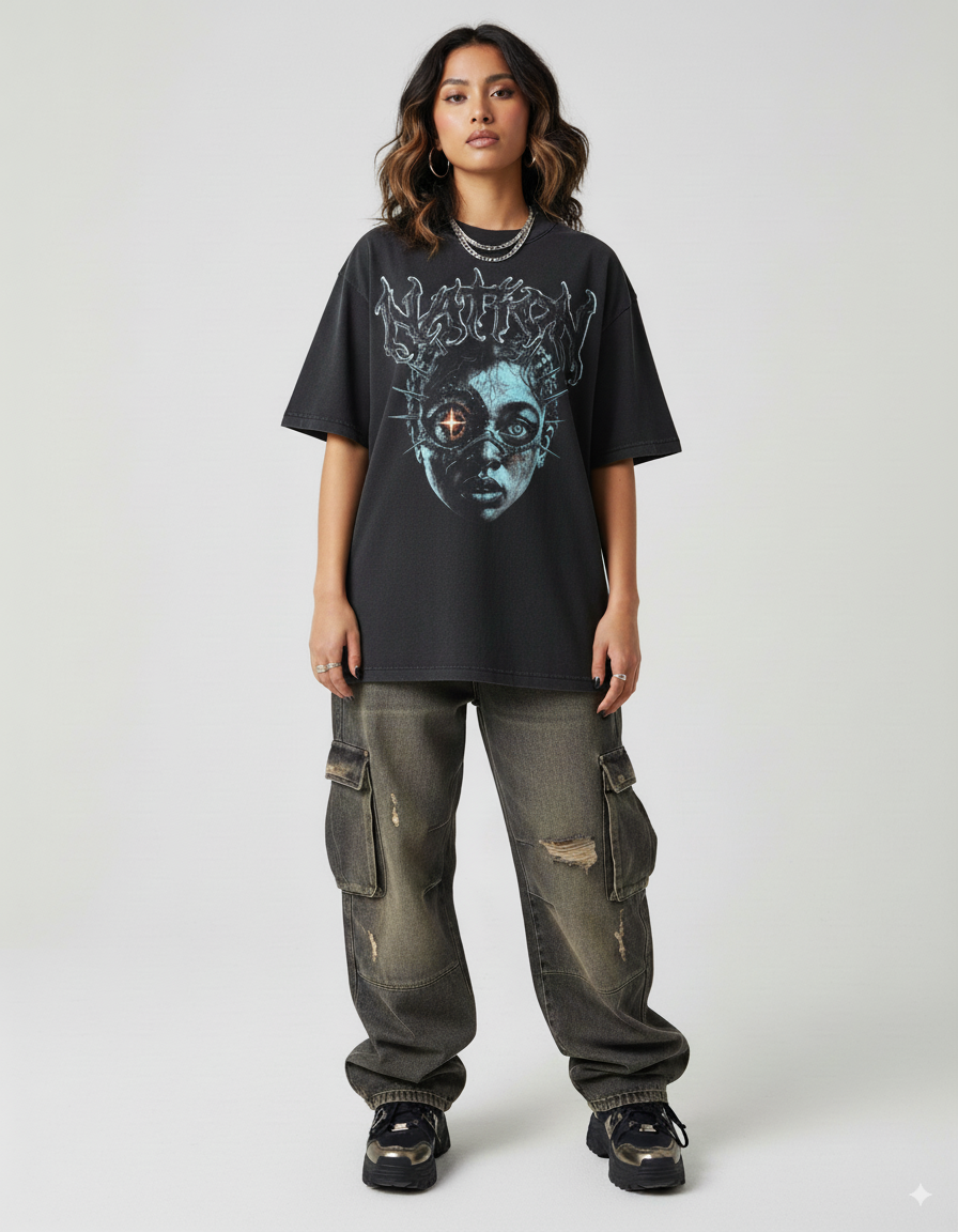 "Eye of Torment ” – Unisex Y2K Graphic Tee | Kids & Adult Sizes | 100% Cotton | Harajuku Streetwear