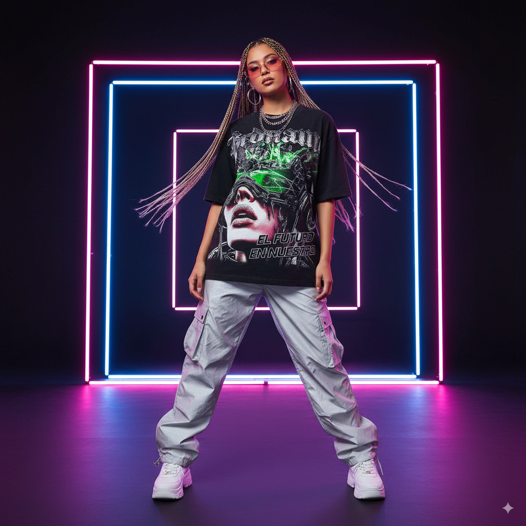 “Neon Overdrive Tee” – Unisex Y2K Graphic Tee | Kids & Adult Sizes | 100% Cotton | Harajuku Streetwear