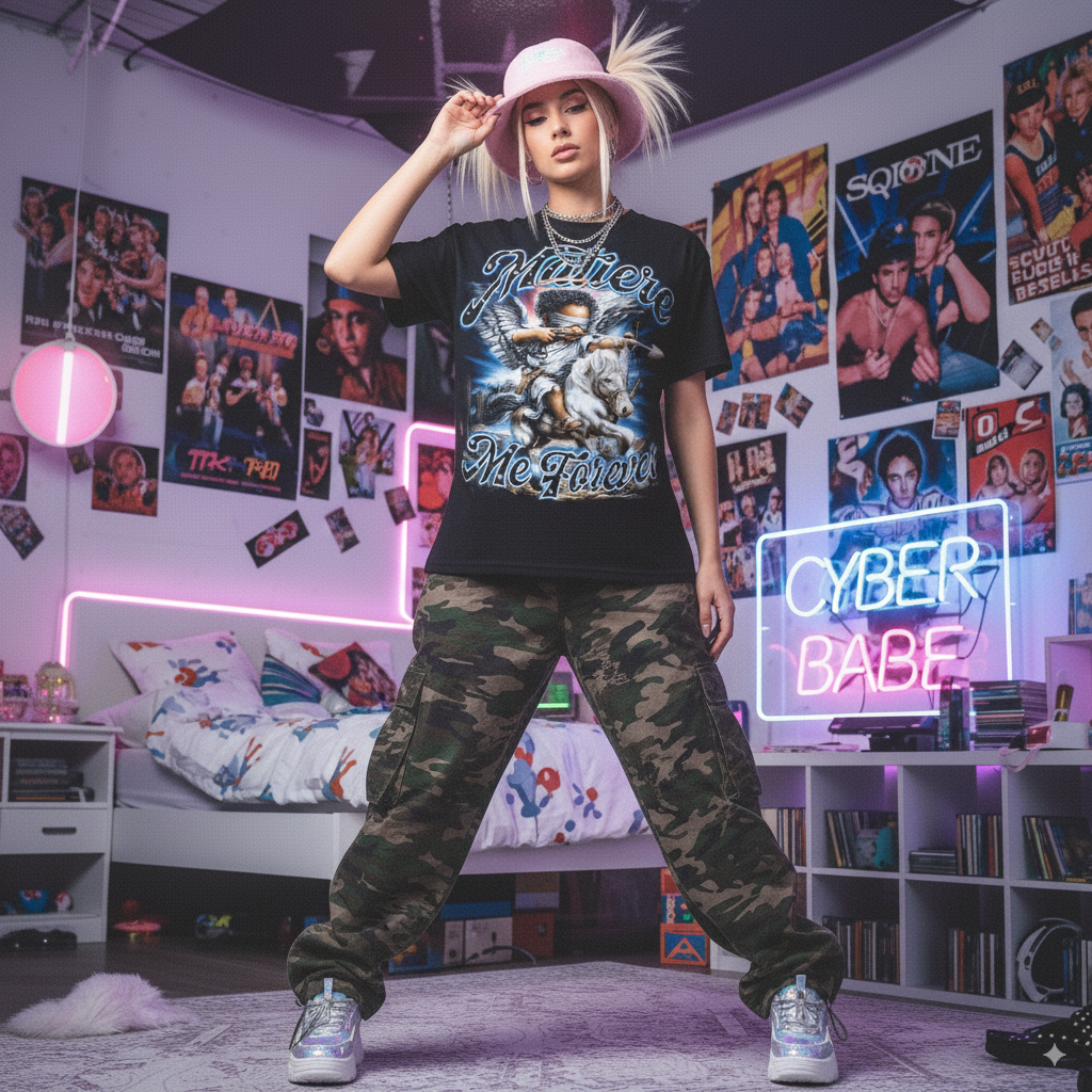 “Wings of Fate” – Unisex Y2K Graphic Tee | Kids & Adult Sizes | 100% Cotton | Harajuku Streetwear