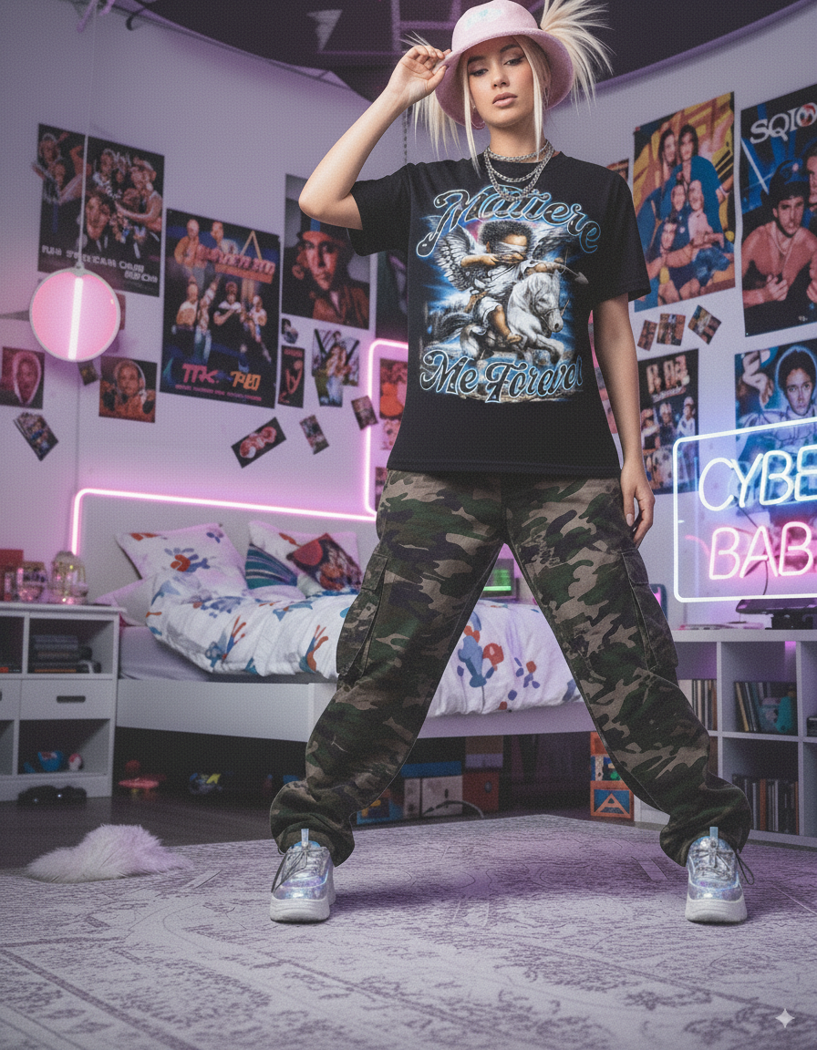 “Angel of War” – Unisex Y2K Graphic Tee | Kids & Adult Sizes | 100% Cotton | Harajuku Streetwear