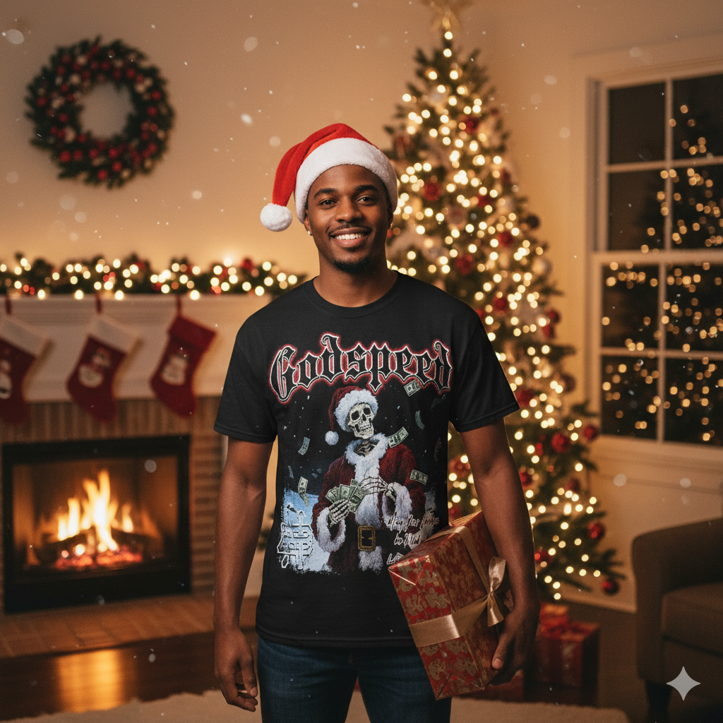 Godspeed Santa Merry Christmas T-Shirt – Vintage Holiday Graphic Tee for Men & Women &Kid