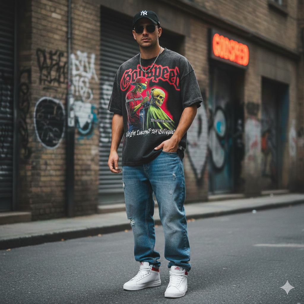 Vintage Graphic"Brainwash Barber Tee" Tops Wash Tshirt streetwear, Y2K style Casual Cotton Classic Crewneck DesignTees