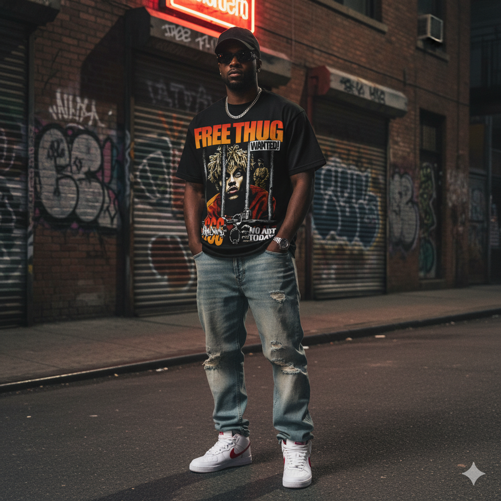 No Art Today Graphic Tee – White Cosmic Streetwear Oversized T-Shirt