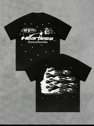 “Heartless Star Tee” – Unisex Y2K Graphic Tee | Kids & Adult Sizes | 100% Cotton | Harajuku Streetwear