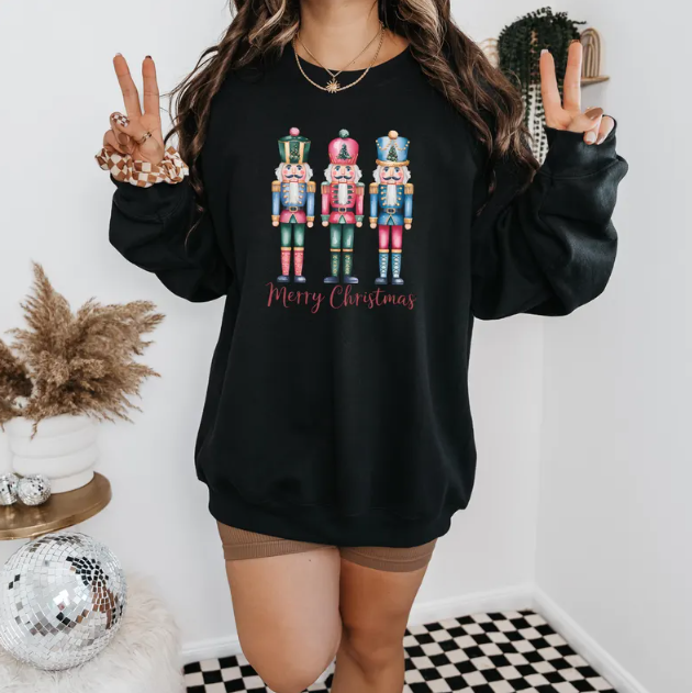 Merry Christmas Nutcracker Sweatshirt – Festive Holiday Pullover for Women and Men