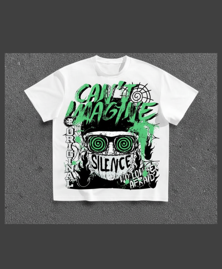 “Psycho Silence Tee” – Unisex Y2K Graphic Tee | Kids & Adult Sizes | 100% Cotton | Harajuku Streetwear