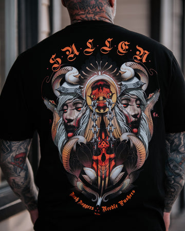 Sullen Art Co. Oversized Graphic T-Shirt – Tattoo Inspired Gothic Streetwear Tee