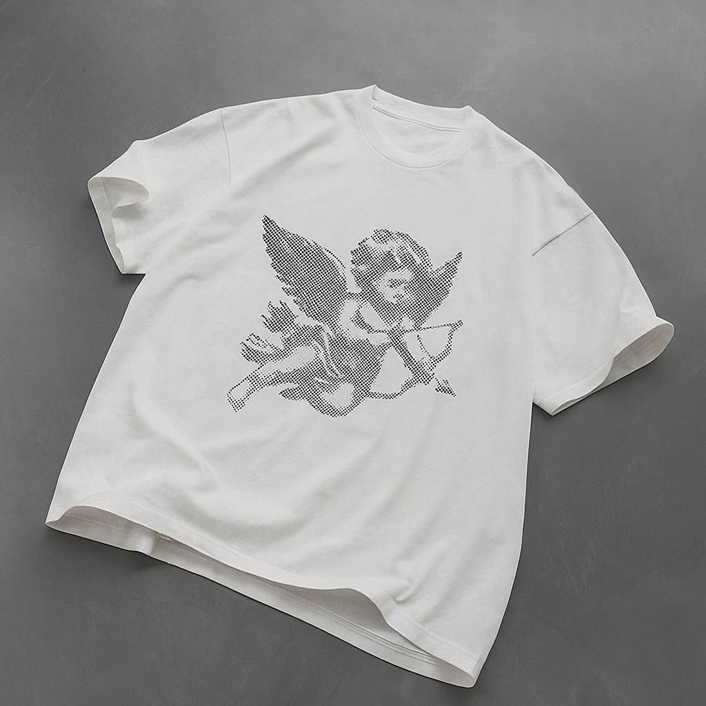 Angel Rhinestone Graphic T-Shirt – Elegant, Edgy & Trendy Streetwear Style