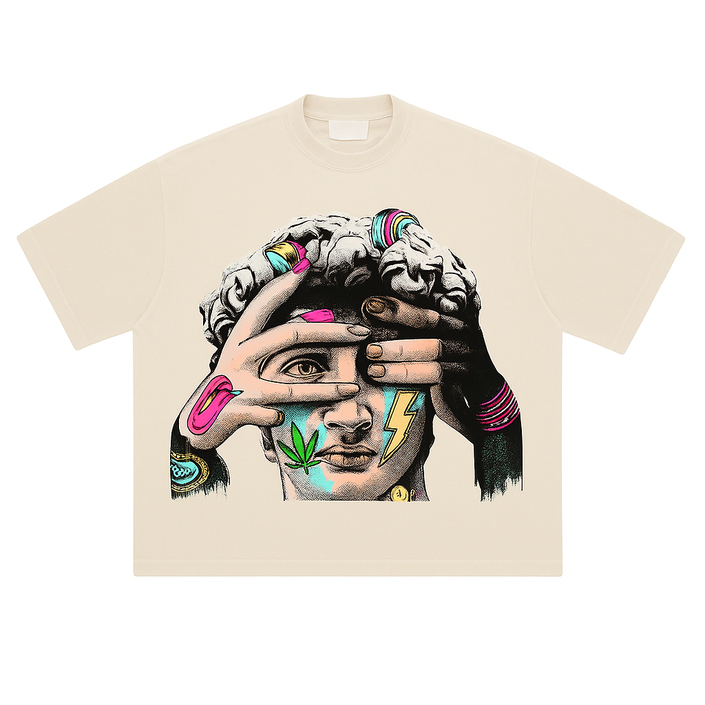 Streetwear Classic Tshirt – David Statue Graphic Tee Y2K