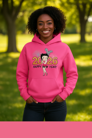 2026 Happy New Year Hoodie – Festive Fireworks Pullover for Women and Men