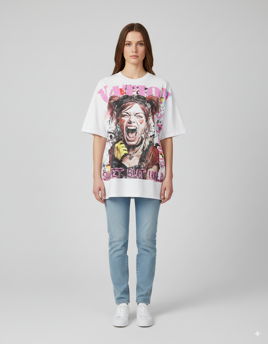 Y2k Graphic "Sweet But Wild" Personalize Printed Tshirt Casual Crewneck