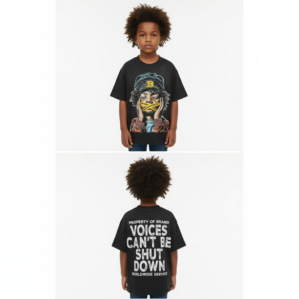 “Muted But Not Silent” – Unisex Y2K Graphic Tee | Kids & Adult Sizes | 100% Cotton | Harajuku Streetwear