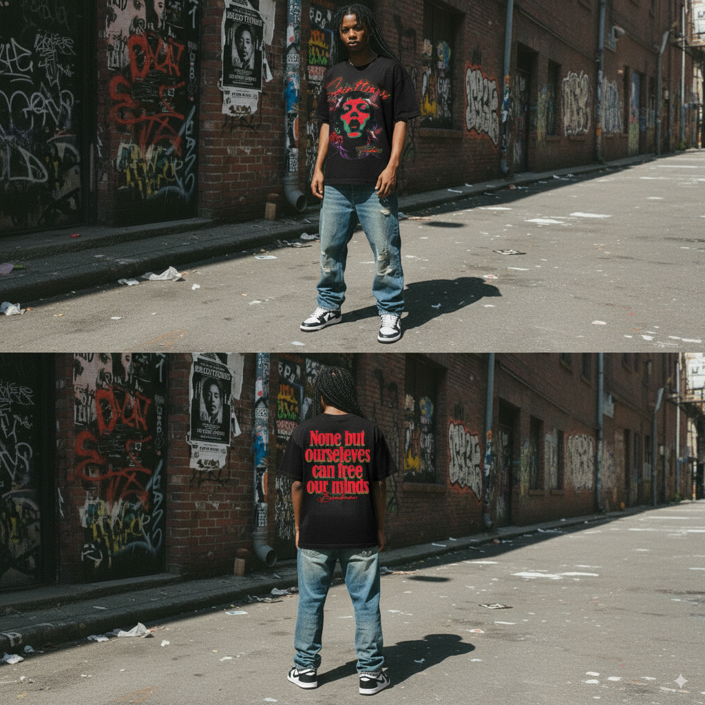 Y2K Graphic "Freedom State of Mind" Personalize Printed Tshirt Casual Cotton Crewneck Sleeve Top Womenswear