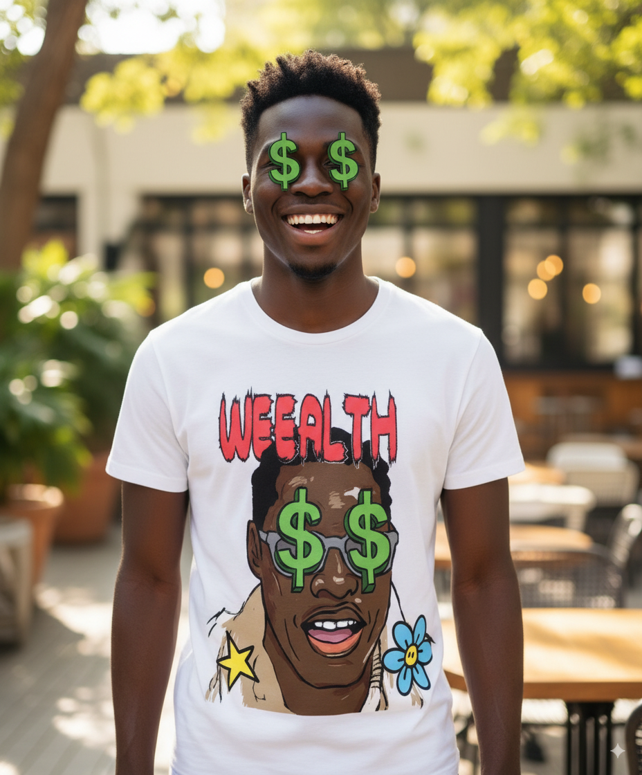 “WEALTH. MONEY TALK” – Unisex Y2K Graphic Tee | Kids & Adult Sizes | 100% Cotton | Harajuku Streetwear