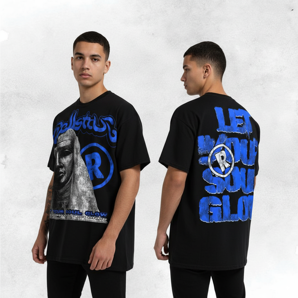 “Let Your Soul Glow” – Unisex Y2K Graphic Tee | Kids & Adult Sizes | 100% Cotton | Harajuku Streetwear