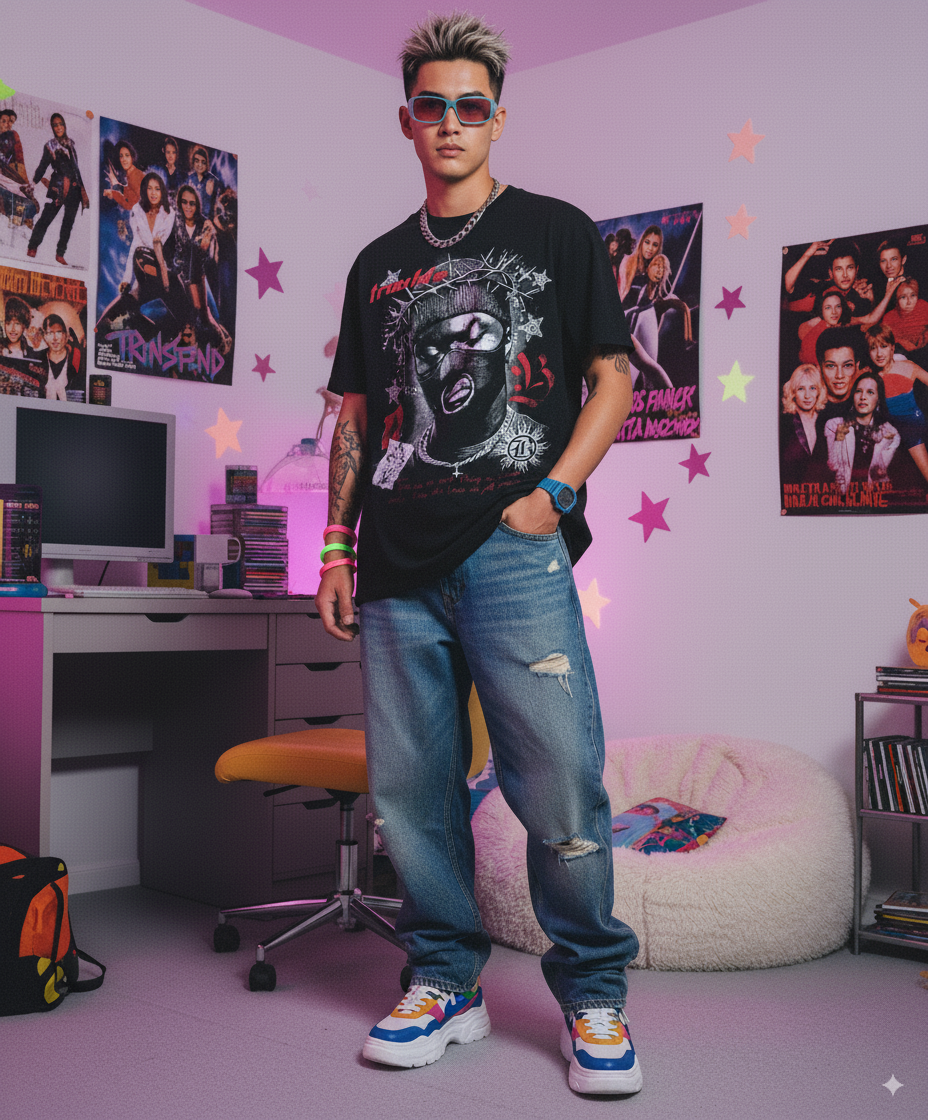 "Crown of Thorns ” – Unisex Y2K Graphic Tee | Kids & Adult Sizes | 100% Cotton | Harajuku Streetwear