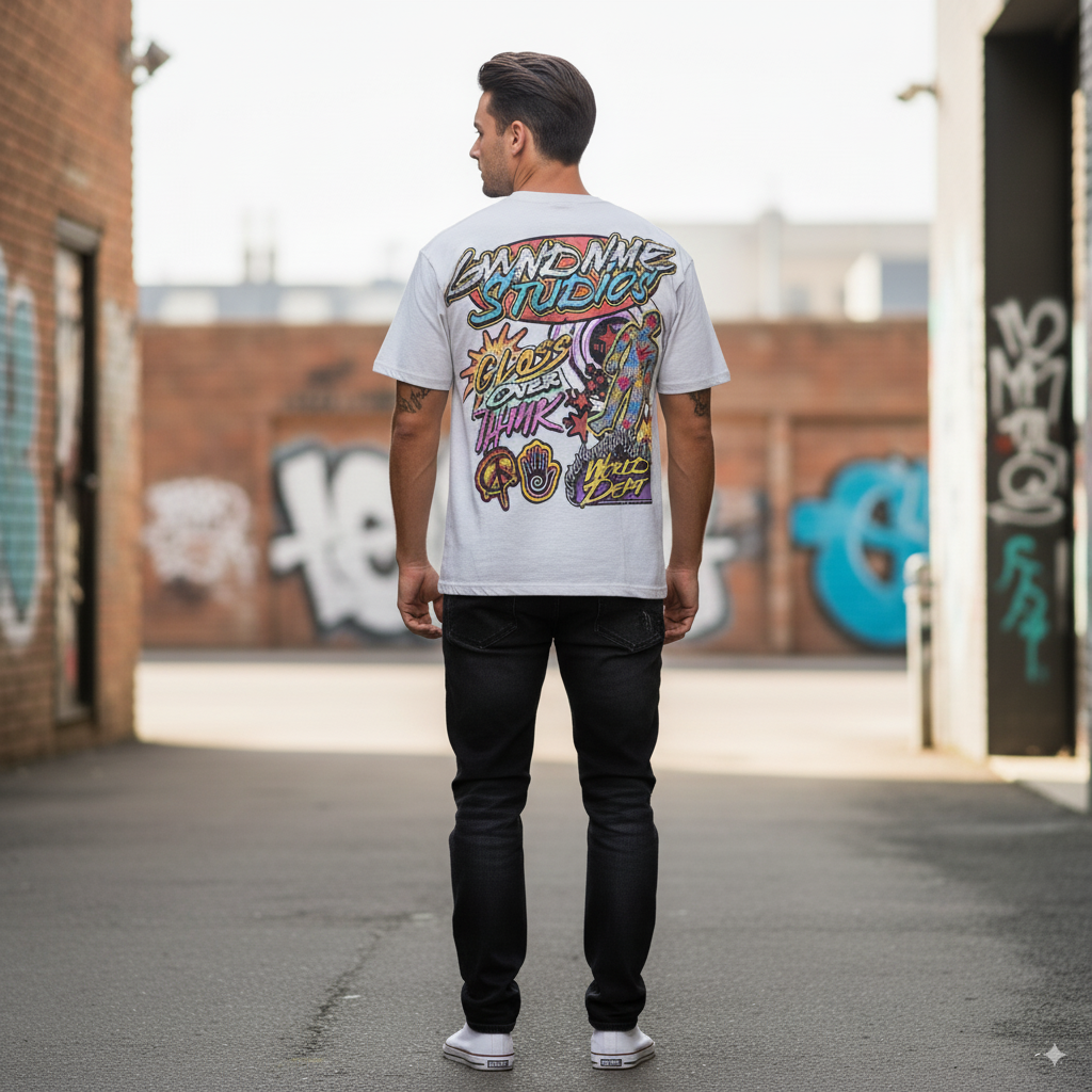 “OVERTHINK DOWN” – Unisex Y2K Graphic Tee | Kids & Adult Sizes | 100% Cotton | Harajuku Streetwear