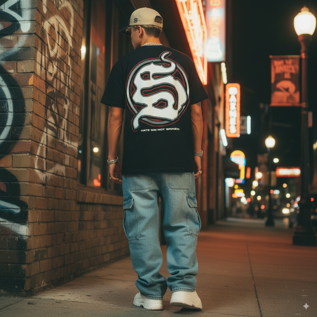 “Saints & Sinners” – Unisex Y2K Graphic Tee | Kids & Adult Sizes | 100% Cotton | Harajuku Streetwear