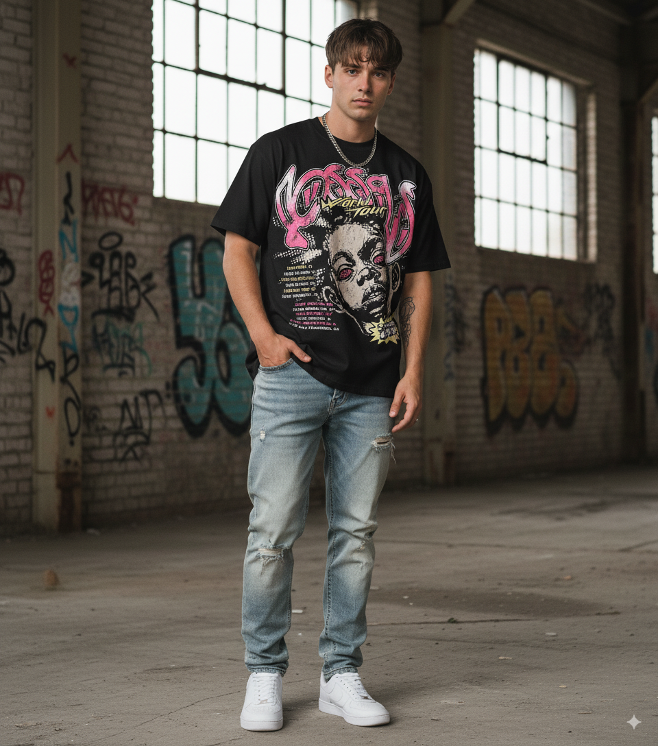 “Psycho Tour 1999” – Unisex Y2K Graphic Tee | Kids & Adult Sizes | 100% Cotton | Harajuku Streetwear