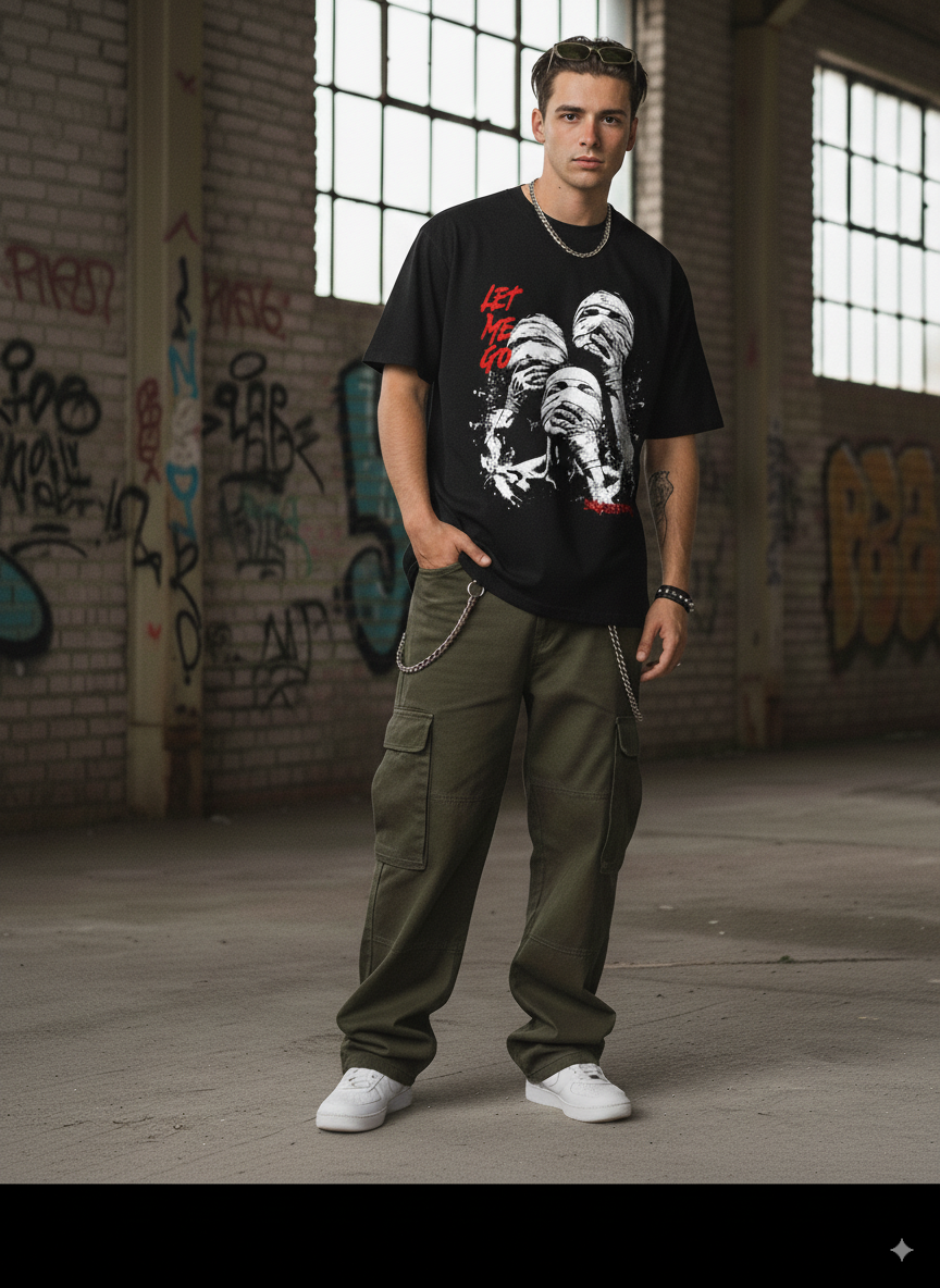 “Let Me Go Tee” – Unisex Y2K Graphic Tee | Kids & Adult Sizes | 100% Cotton | Harajuku Streetwear