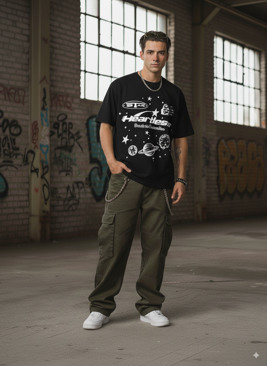 “Heartless Star Tee” – Unisex Y2K Graphic Tee | Kids & Adult Sizes | 100% Cotton | Harajuku Streetwear