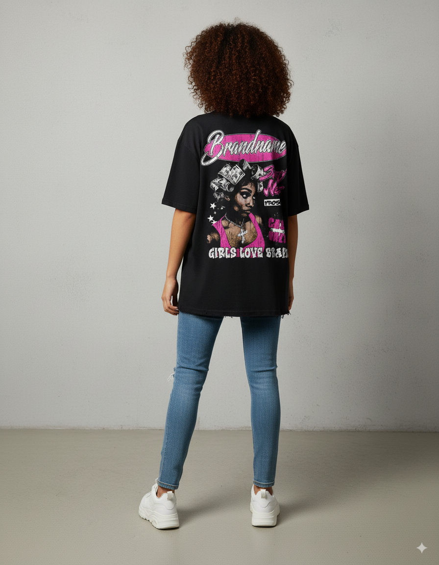 “Money Doll Tee” – Unisex Y2K Graphic Tee | Kids & Adult Sizes | 100% Cotton | Harajuku Streetwear