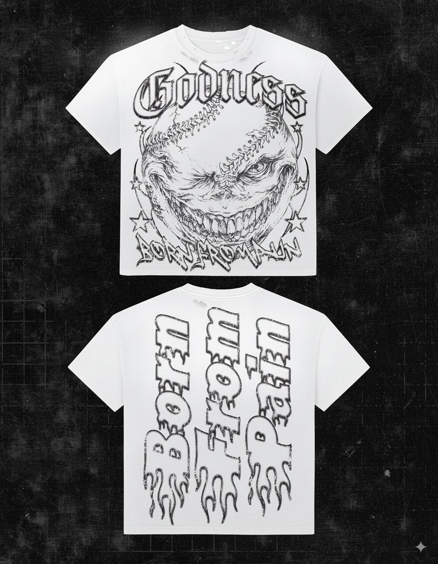 “Godness Flame Tee” – Unisex Y2K Graphic Tee | Kids & Adult Sizes | 100% Cotton | Harajuku Streetwear