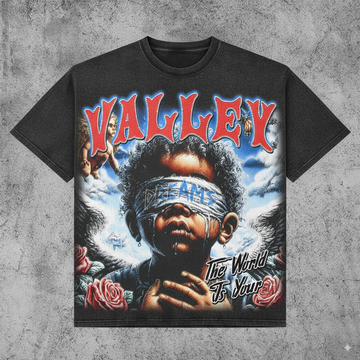 “Dreams of the Valleys” – Unisex Y2K Graphic Tee | Kids & Adult Sizes | 100% Cotton | Harajuku Streetwear