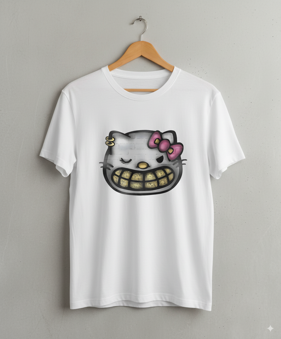 "Kitty – Unisex Y2K Graphic Tee | Kids & Adult Sizes | 100% Cotton | Harajuku Streetwear