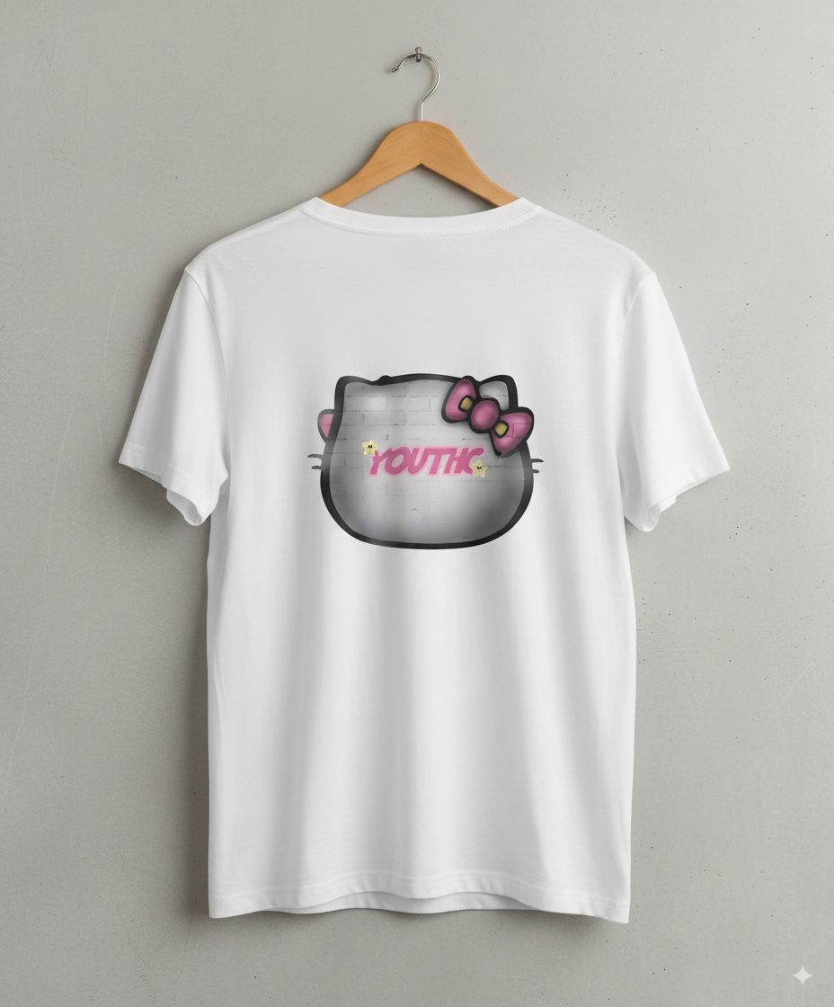"Kitty – Unisex Y2K Graphic Tee | Kids & Adult Sizes | 100% Cotton | Harajuku Streetwear