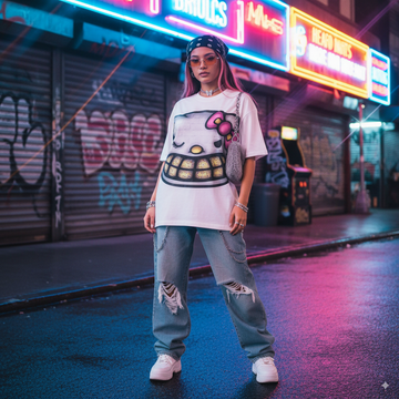 "Kitty – Unisex Y2K Graphic Tee | Kids & Adult Sizes | 100% Cotton | Harajuku Streetwear