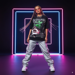 “Neon Overdrive Tee” – Unisex Y2K Graphic Tee | Kids & Adult Sizes | 100% Cotton | Harajuku Streetwear
