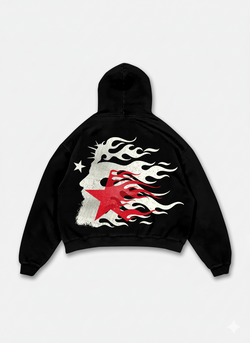 Jesus Flame Silhouette Vintage Graphic Cotton Hoodie
