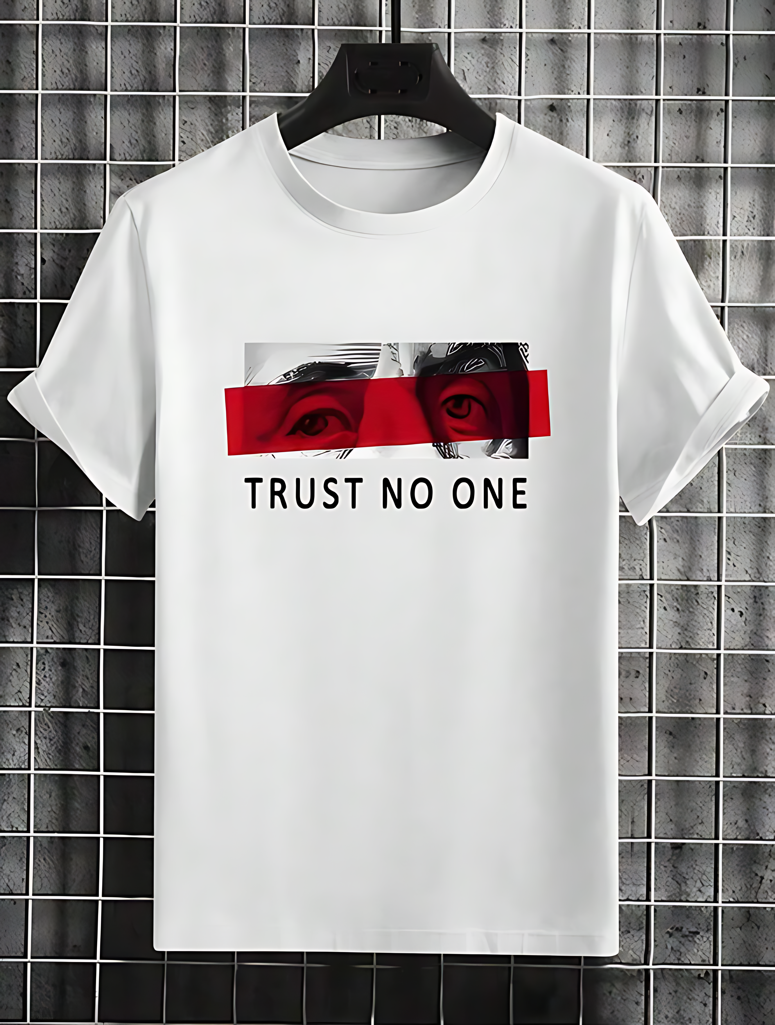 Men's Crew Neck Casual Letter  Eye Pattern Commute T-Shirt
