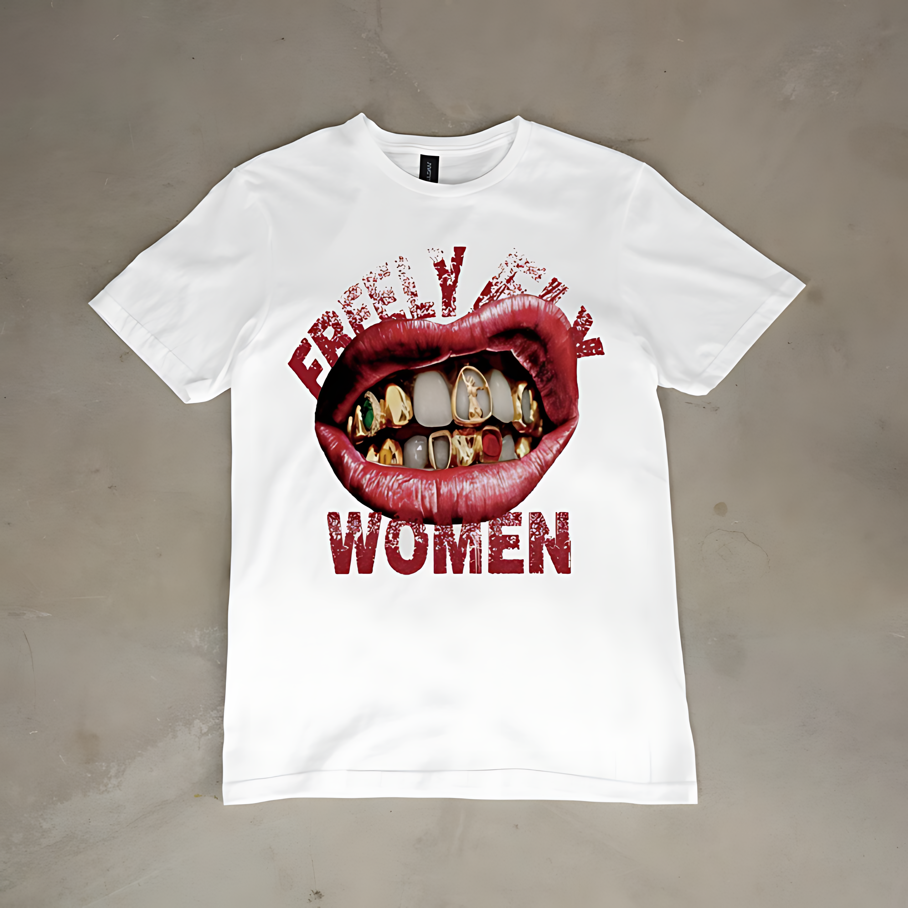 Men's Crew Neck Short Sleeve Lip Print Simple T-Shirt, Daily Casual