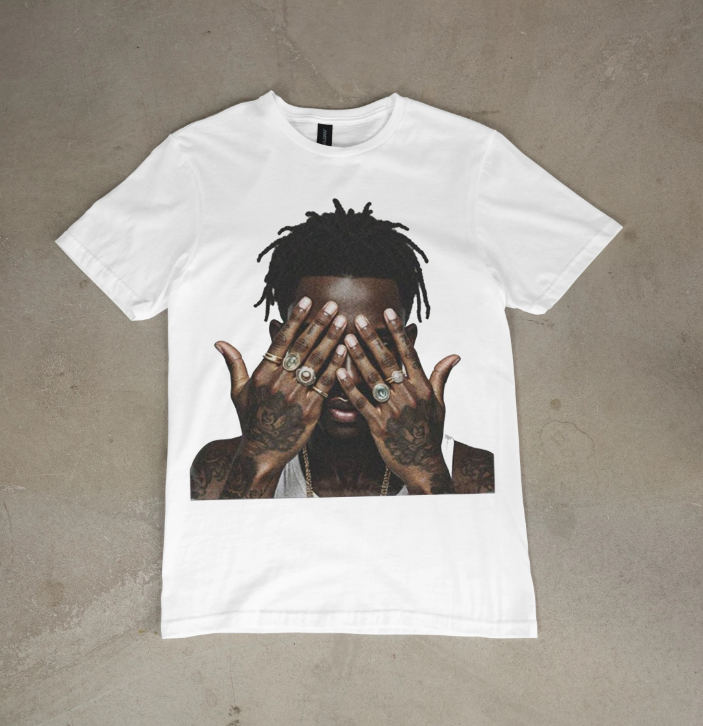 Men's Street Hiphop Tattoo Portrait Graphic Print Classic T-Shirt