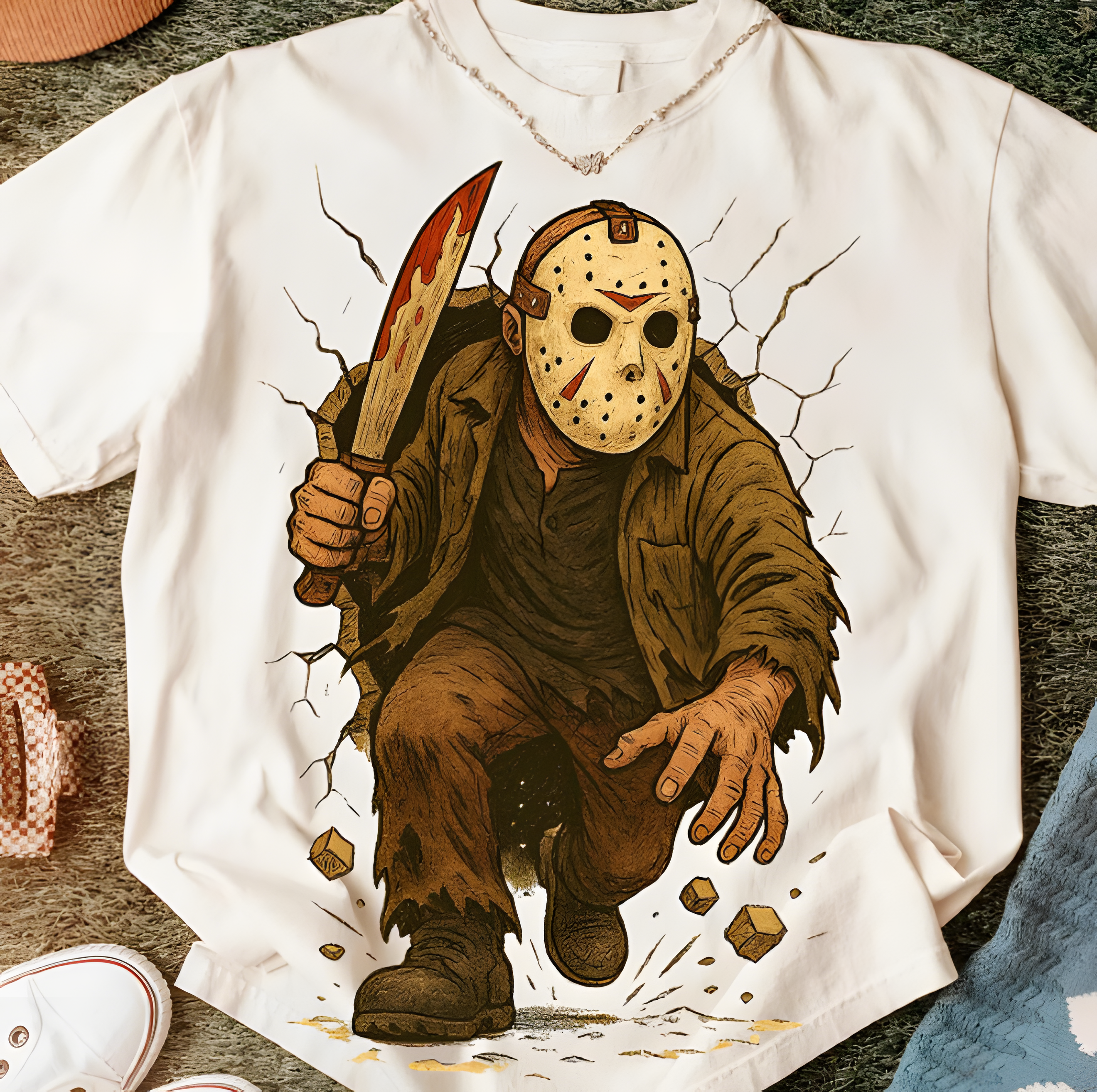 Jason Voorhees Horror Graphic T-Shirt – Retro Halloween Slasher Tee