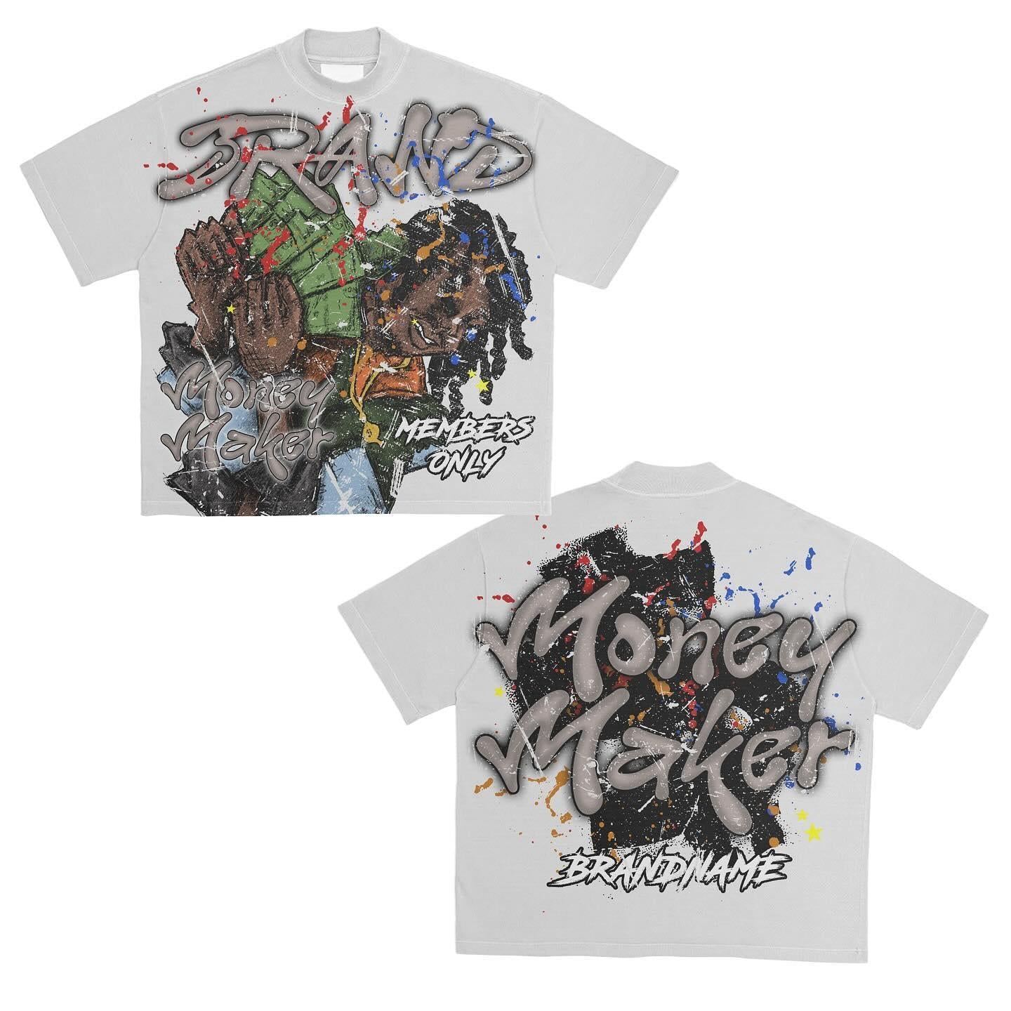 “Money Maker” – Unisex Y2K Graphic Tee | Kids & Adult Sizes | 100% Cotton | Harajuku Streetwear