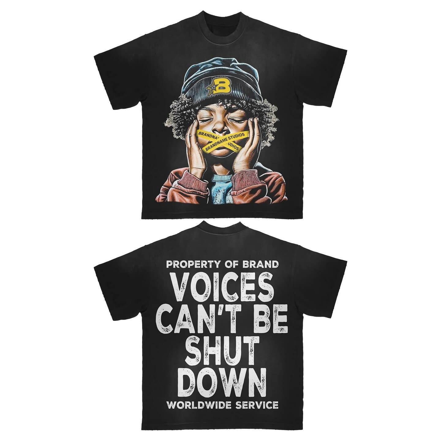 “Muted But Not Silent” – Unisex Y2K Graphic Tee | Kids & Adult Sizes | 100% Cotton | Harajuku Streetwear