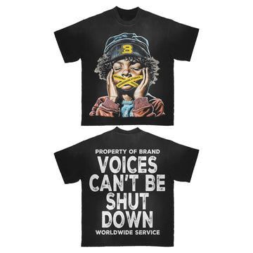 “Muted But Not Silent” – Unisex Y2K Graphic Tee | Kids & Adult Sizes | 100% Cotton | Harajuku Streetwear