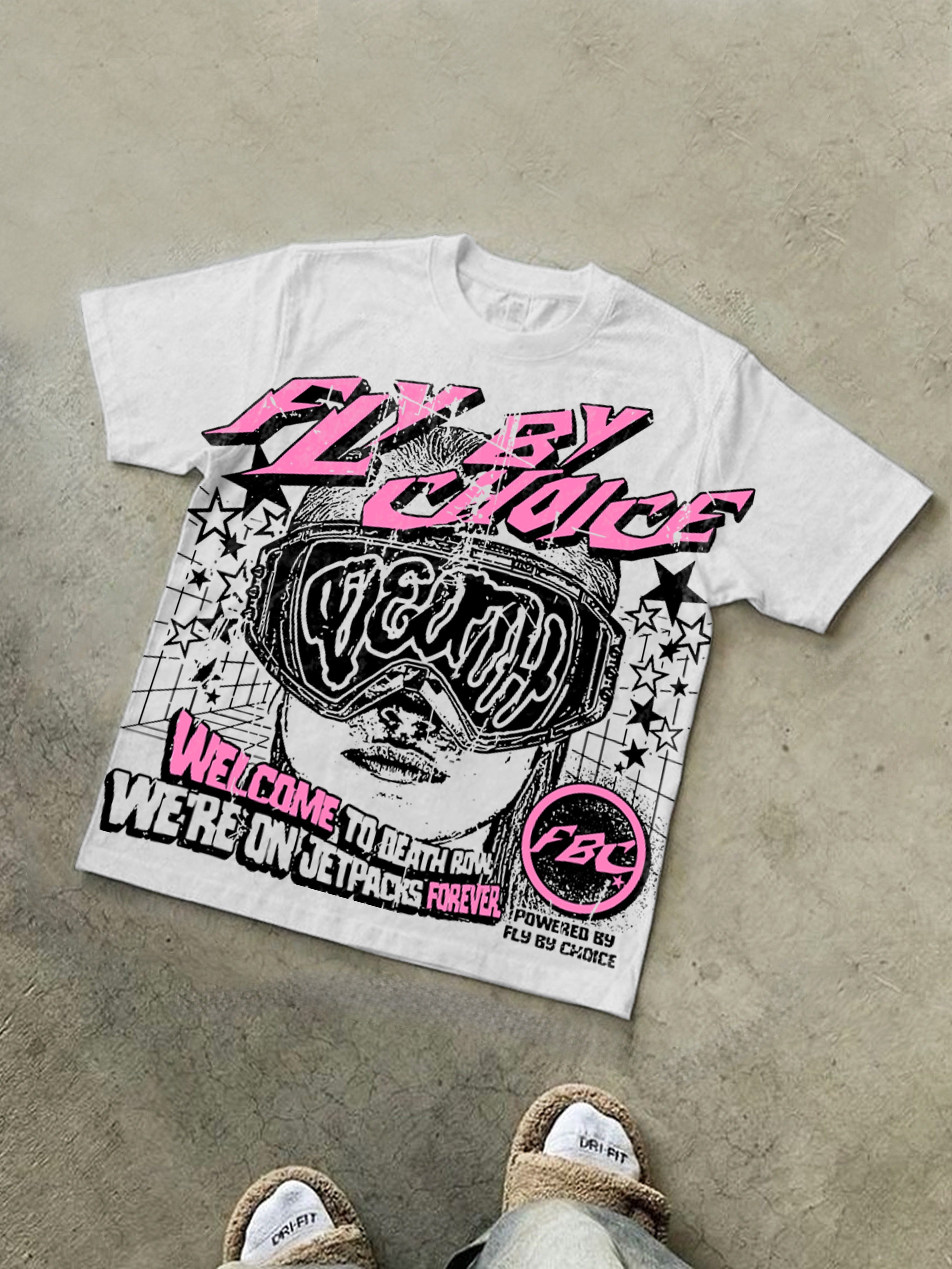 Vintage Fly by Choice Death Graphic Cotton T-Shirt