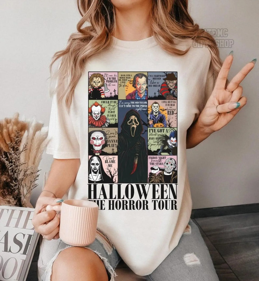 Halloween Horror Tour T-Shirt – Scary Movie Villains Graphic Tee for Men & Women & Kid