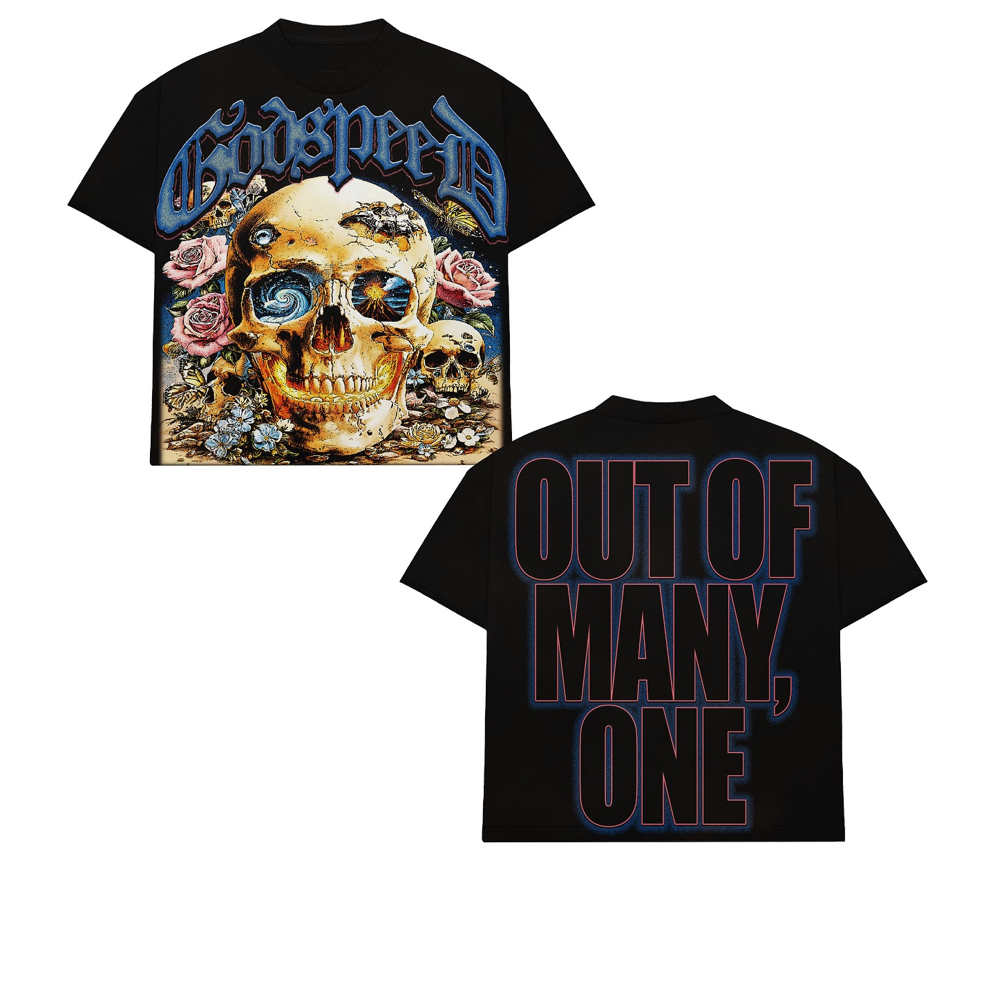 “Floral Skull Street Tee” – Unisex Y2K Graphic Tee | Kids & Adult Sizes | 100% Cotton | Harajuku Streetwear