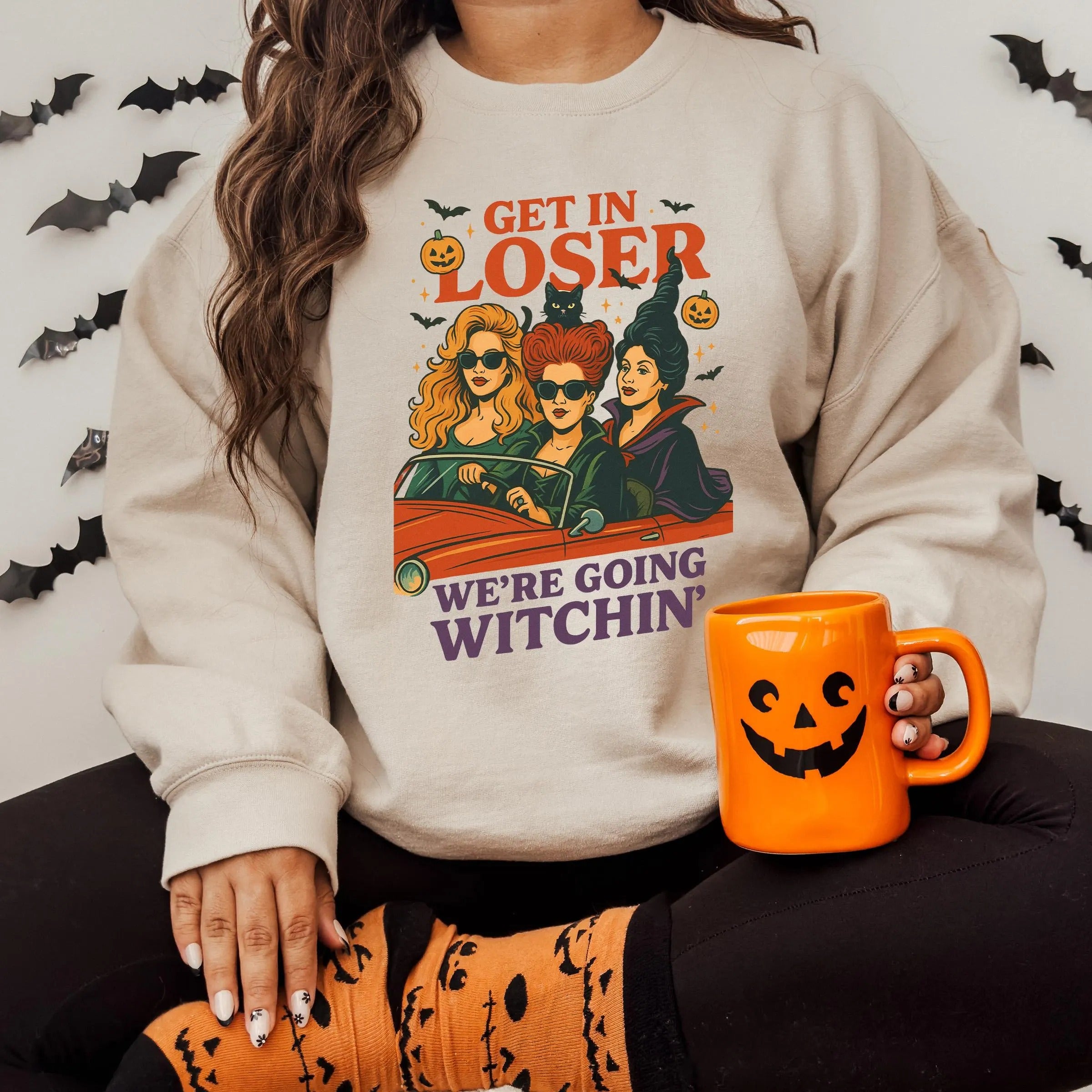 Get In Loser We’re Going Witchin’ Halloween Sweatshirt – Funny Witch Graphic Pullover
