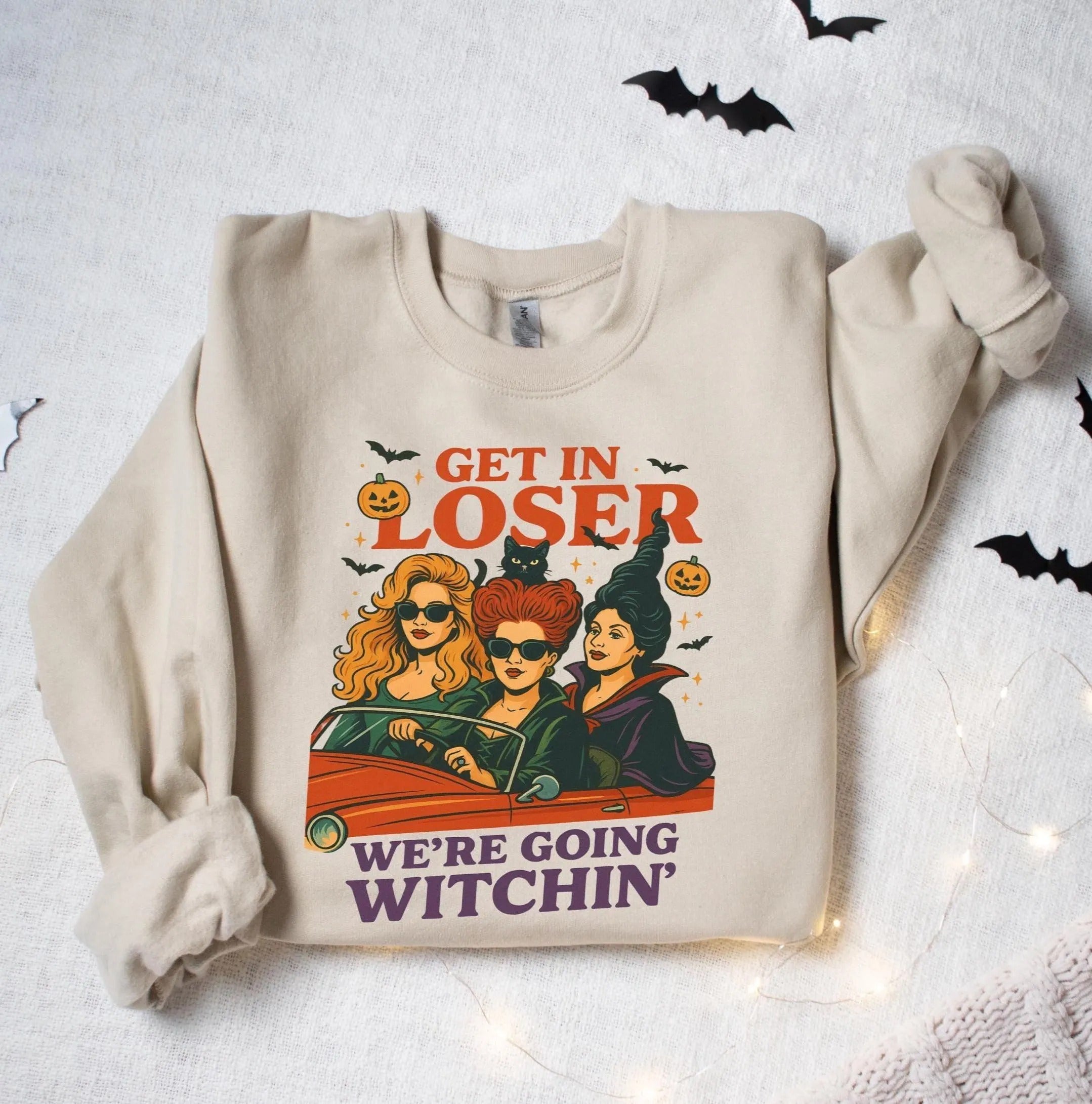 Get In Loser We’re Going Witchin’ Halloween Sweatshirt – Funny Witch Graphic Pullover