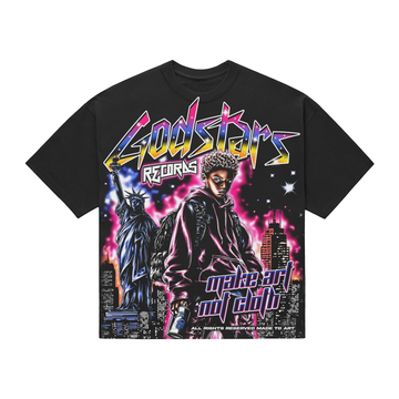 “Godstars Records - Make Art Not Cloth Tee” – Unisex Y2K Graphic Tee | Kids & Adult Sizes | 100% Cotton | Harajuku Streetwear
