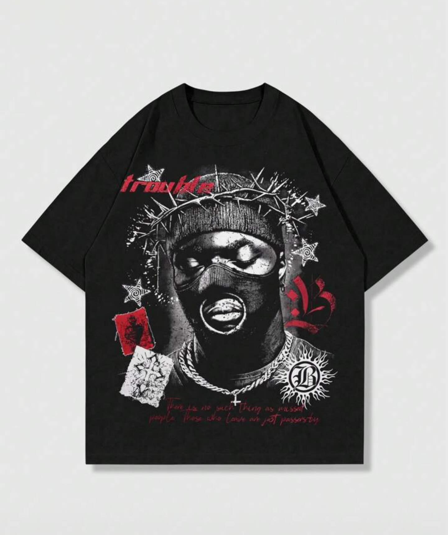 "Crown of Thorns ” – Unisex Y2K Graphic Tee | Kids & Adult Sizes | 100% Cotton | Harajuku Streetwear