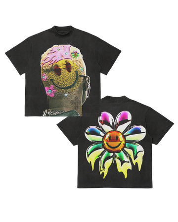 “Psycho Flower” – Unisex Y2K Graphic Tee | Kids & Adult Sizes | 100% Cotton | Harajuku Streetwear