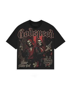 Y2k Graphic "Godspeed Reapers" Personalize Printed Tshirt Casual Crewneck